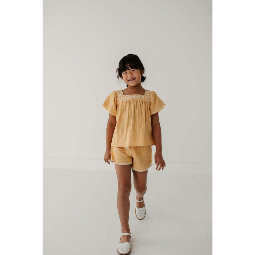 Square Neck Peasant Top