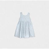Bella Girl Dress Sleeveless, Aqua Mini Flower