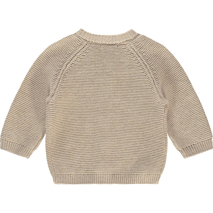 Knit Round Neck Button-Up Cardigan