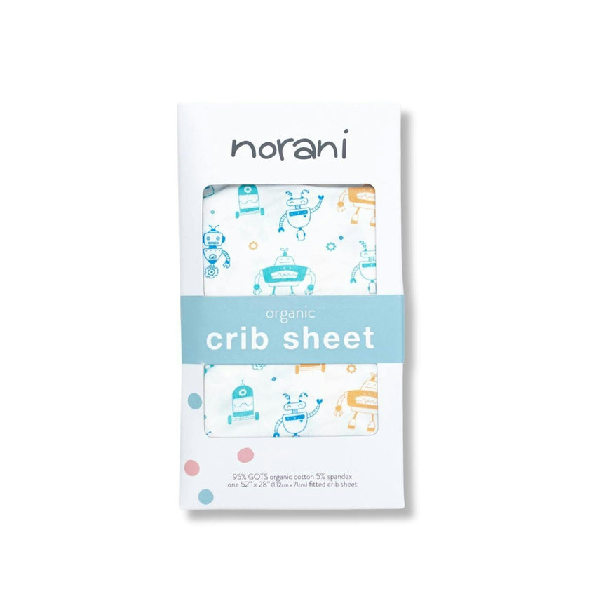 Organic Crib Sheet - Robots