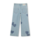 Light Blue Denim Kids’ Jeans with Heart Patches