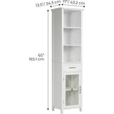 Delaney Wooden Linen Cabinet with Drawer and Open Shelves