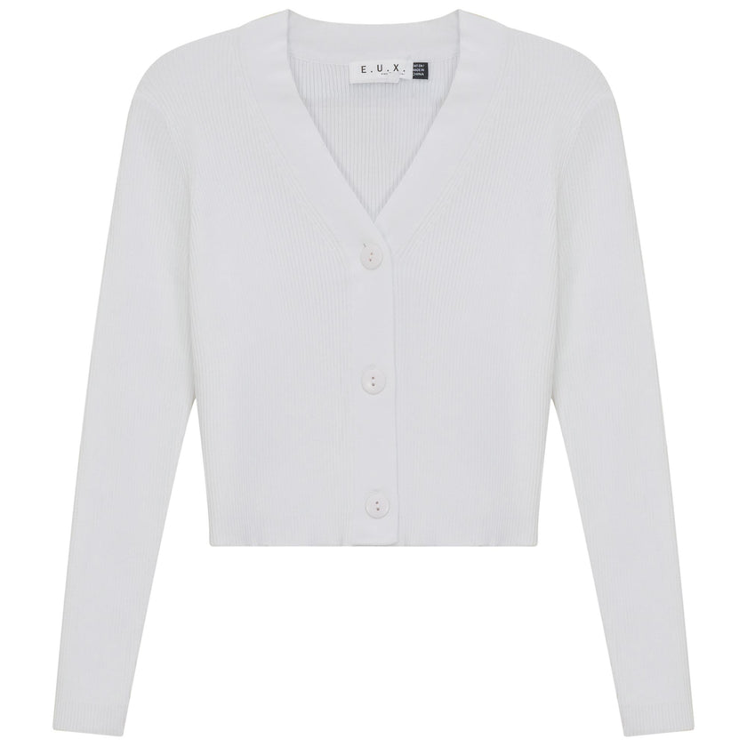 Cropped Ribbed Cardigan
