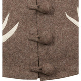 Handmade Felt Christmas Tree Skirt -Antlers on Gray