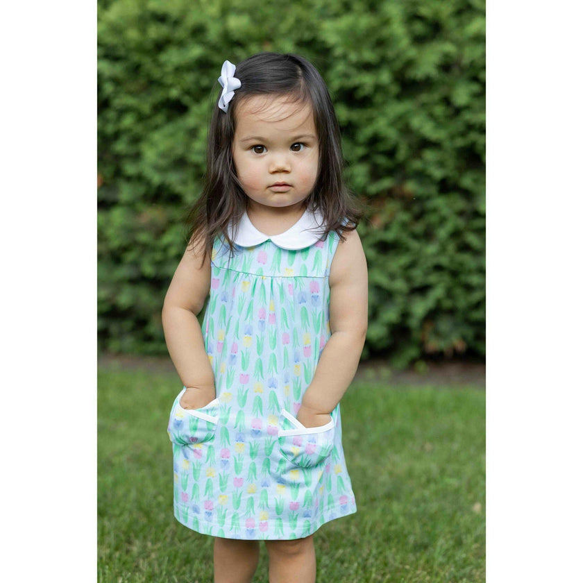 Printed Knit Tulip Pocket Dress