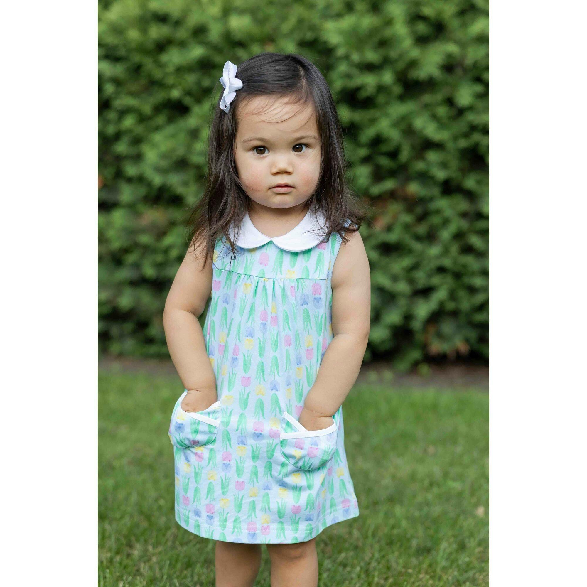 Printed Knit Tulip Pocket Dress