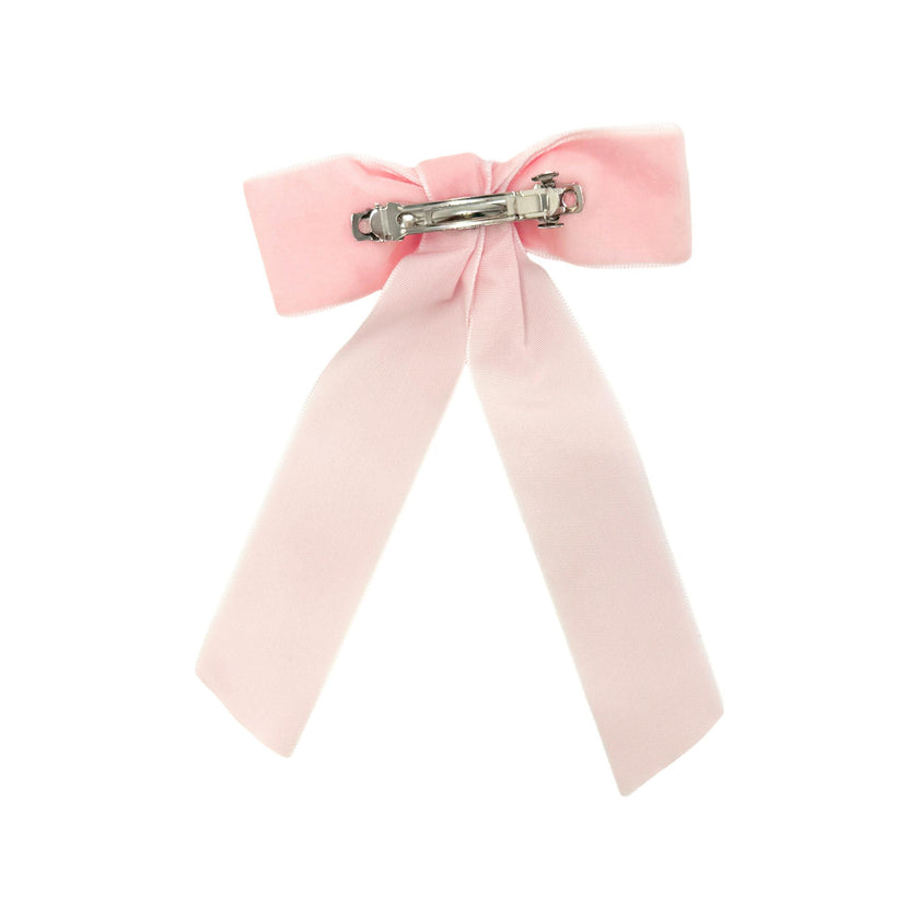 Velvet Long-Tailed Bow Barrette