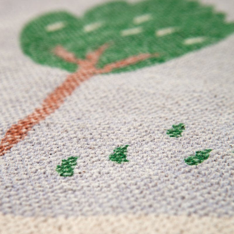 Hand-Woven Fringed Round Rug