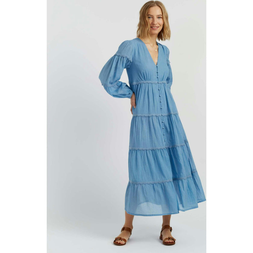 Cotton Rainbow Scallop Dress