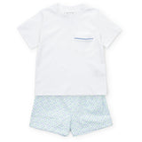 Hudson Boys' Short Set - School Plaid Blue