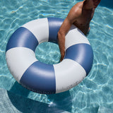 Tube Pool Ring: Navy Stripe