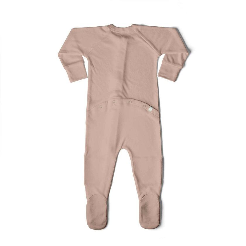 GROW WITH YOU FOOTIE | ROSE — Bamboo Organic Cotton Blend, 0–6M
