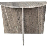 Patrice 20" Art Deco Minimalist Natural Marble Handmade Demilune Side Table