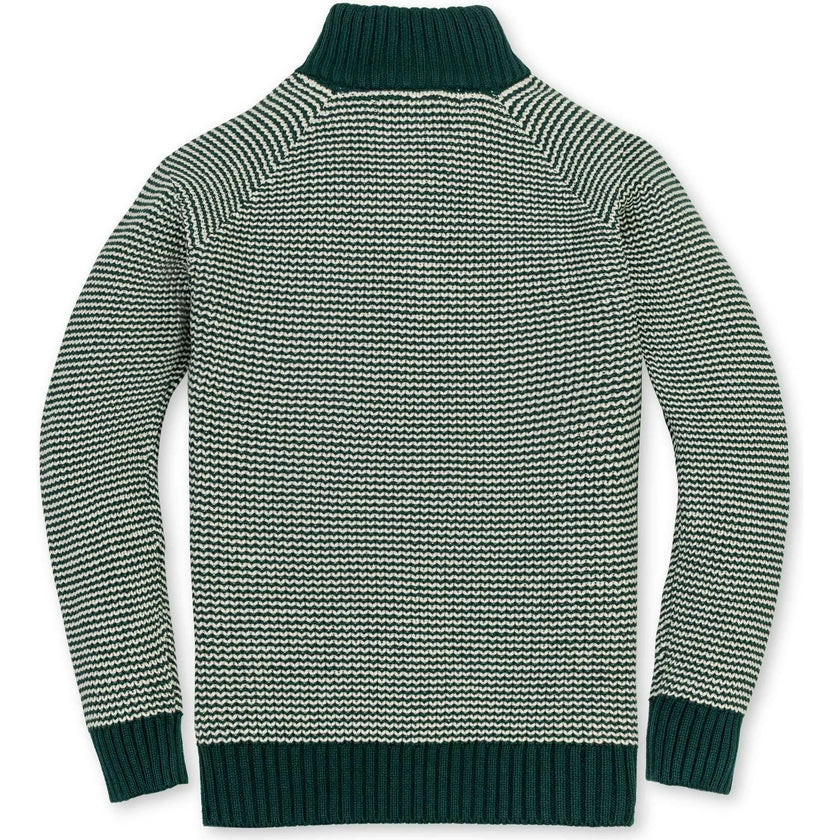 Organic Long Sleeve Half Zip Raglan Ski Sweater, Green