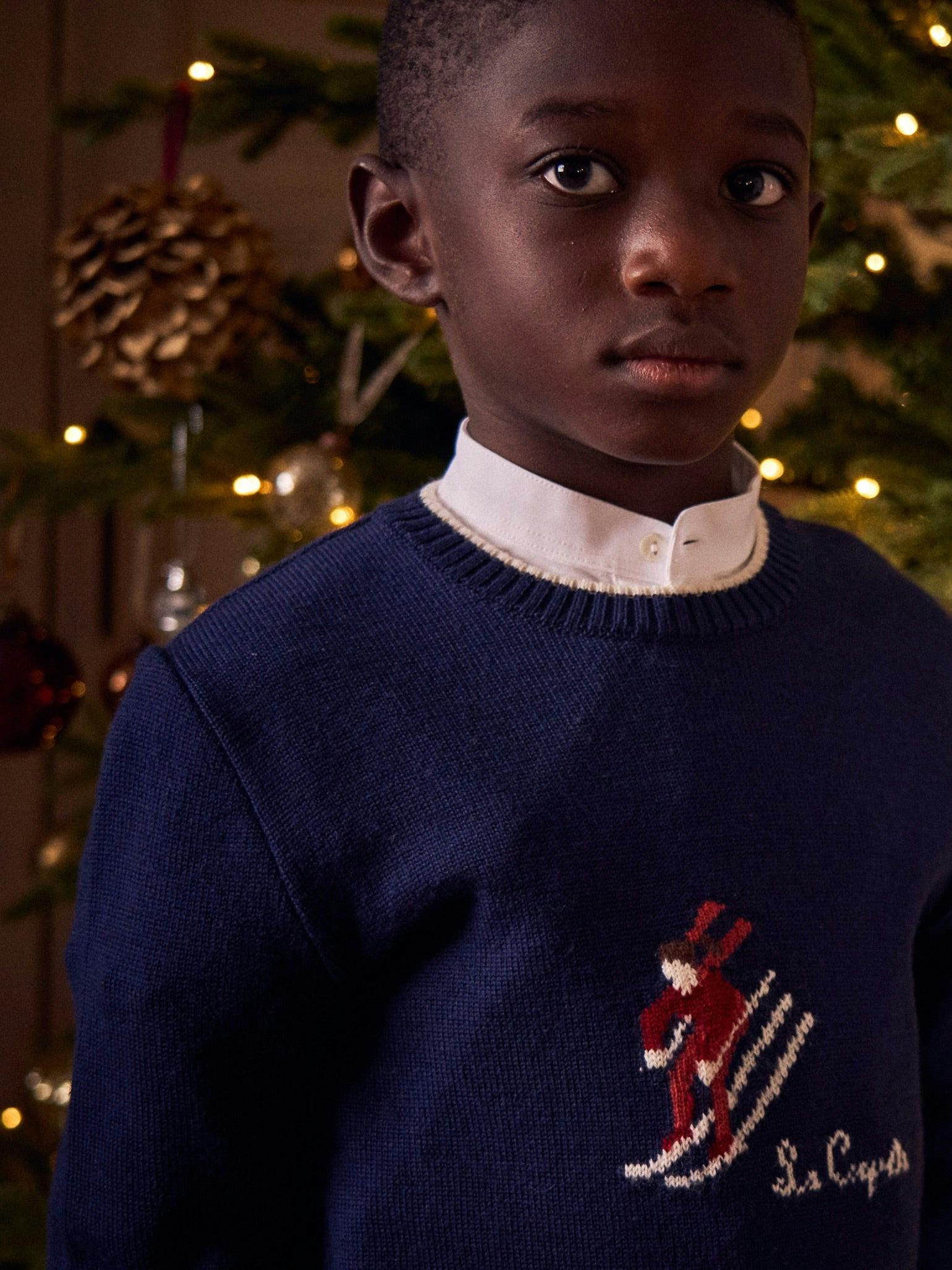 Navy Ski Merino Kids Jumper