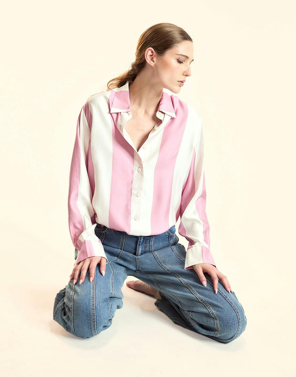 Collectible Stripe Silk Shirt