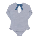 Girls Harbor Stripe Rashguard One Piece