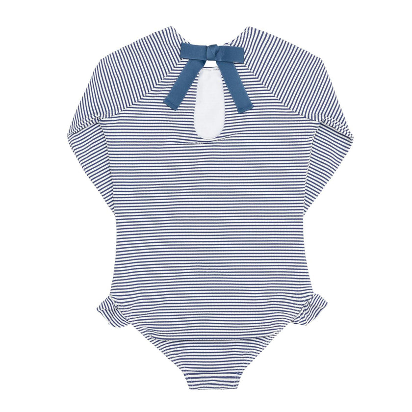 Girls Harbor Stripe Rashguard One Piece