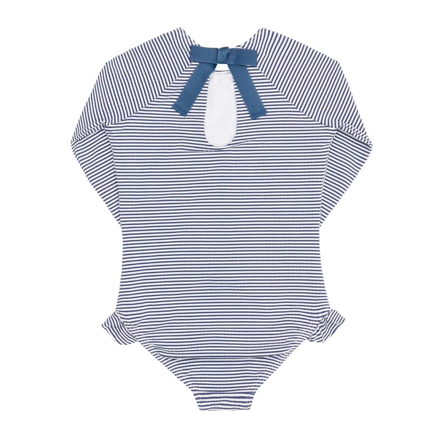 Girls Harbor Stripe Rashguard One Piece