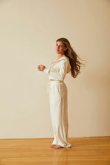 Elle White With Heart & Harrow Terry Zip Up Hoodie Sweatshirt