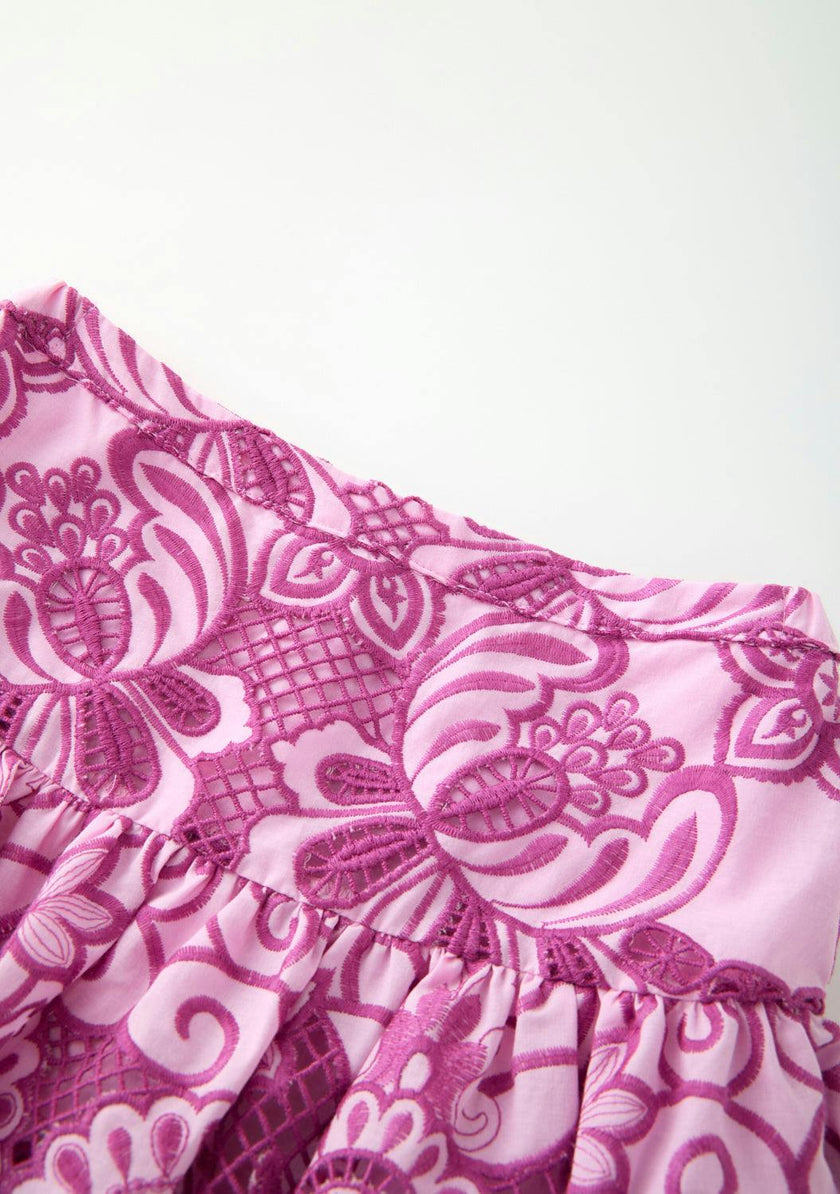 Alora Embroidered Frill Mini Skirt