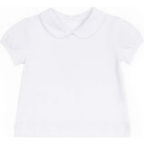 White Knit Short Sleeve Blouse