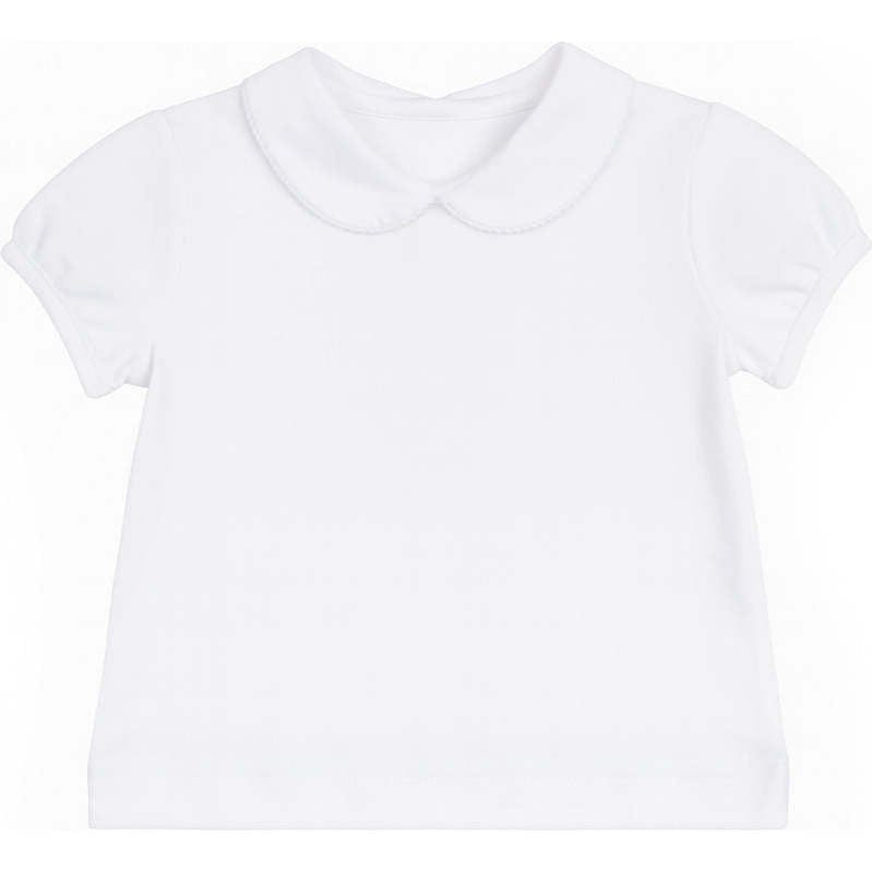 White Knit Short Sleeve Blouse