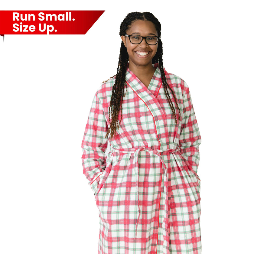 Holiday Plaid - Brushed Twill - Adult Long Robe