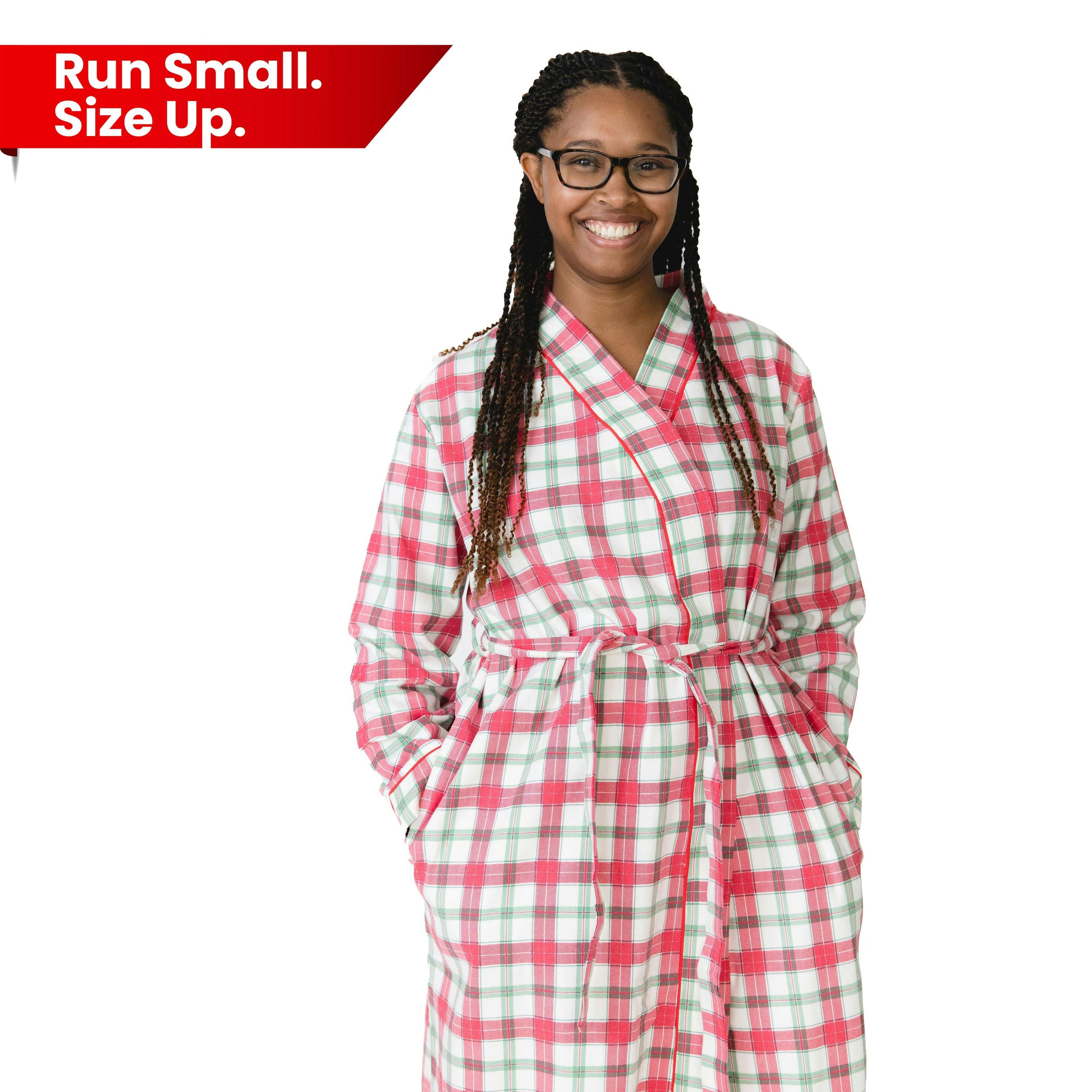 Holiday Plaid - Brushed Twill - Adult Long Robe