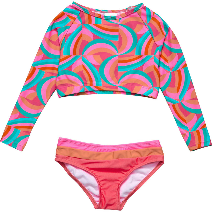 Geo Melon Sustainable Crop LS Rash Top Set