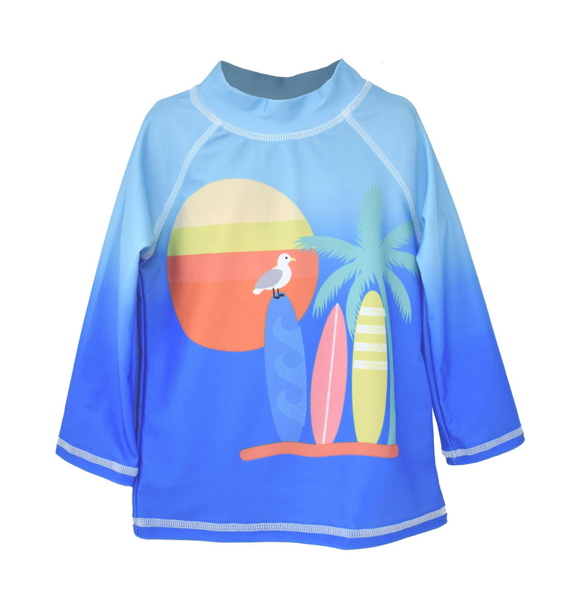 UPF 50+ Graphic Rash Guard Swim Top - E