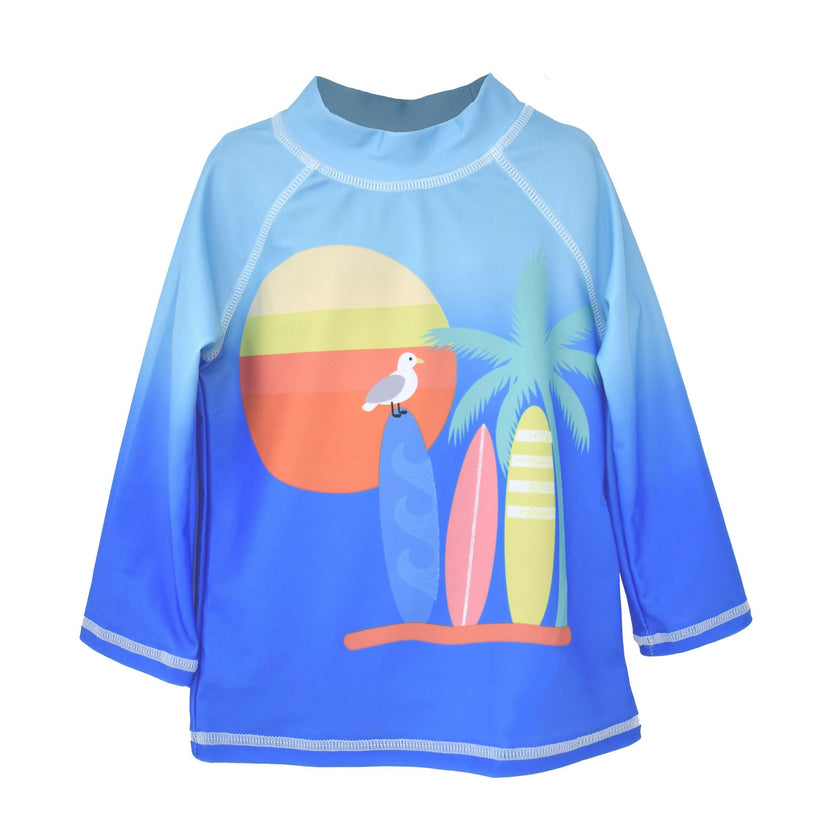UPF 50+ Graphic Rash Guard Swim Top - E