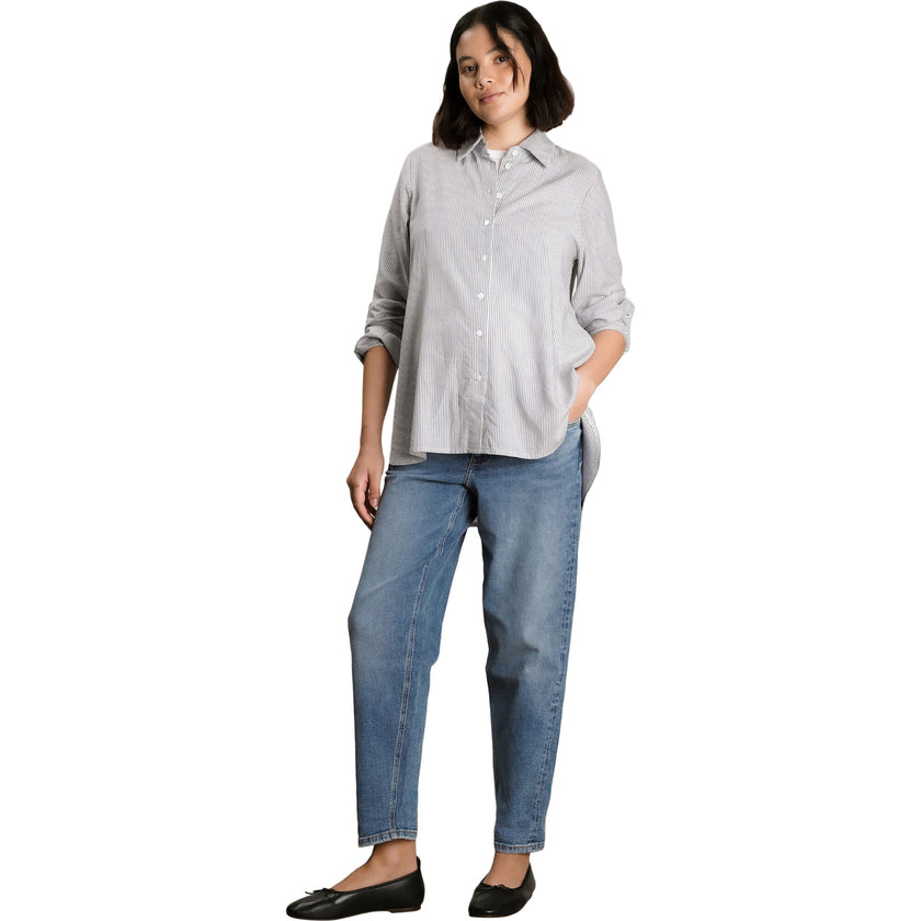 Women's Maternity The Everyday Striped Oversized Cuff Shirt, Stripes