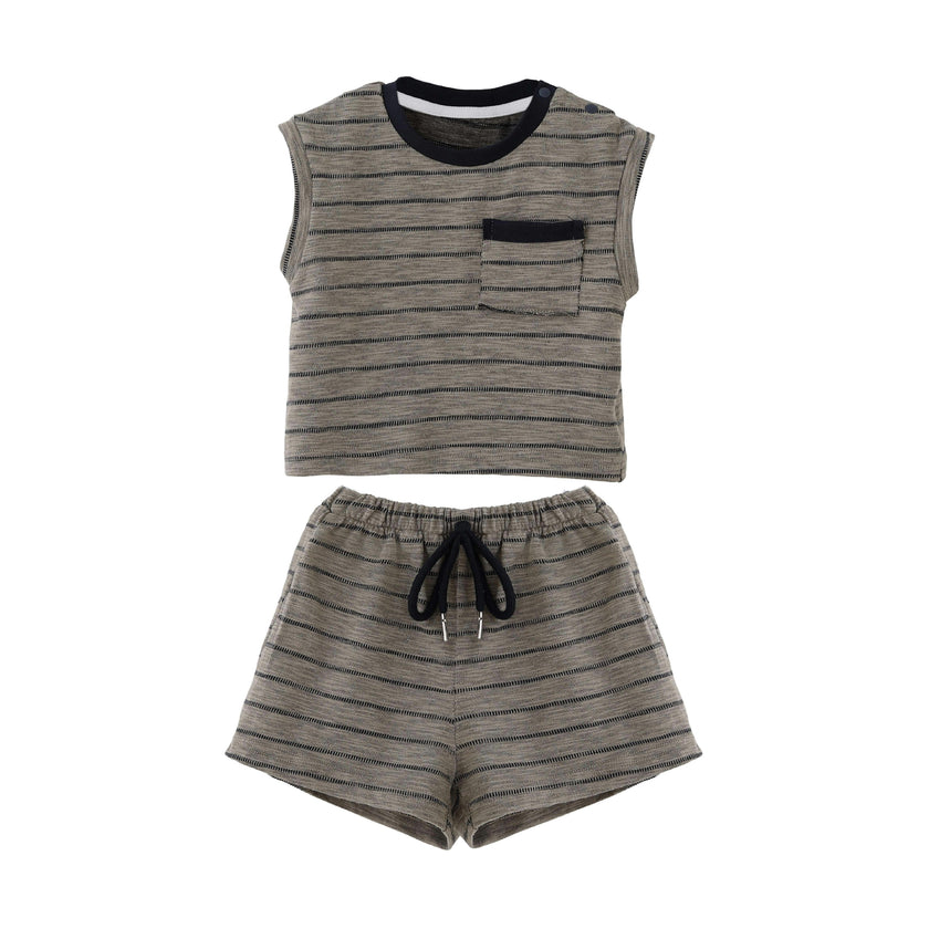 Gray Stripe Pocket Set