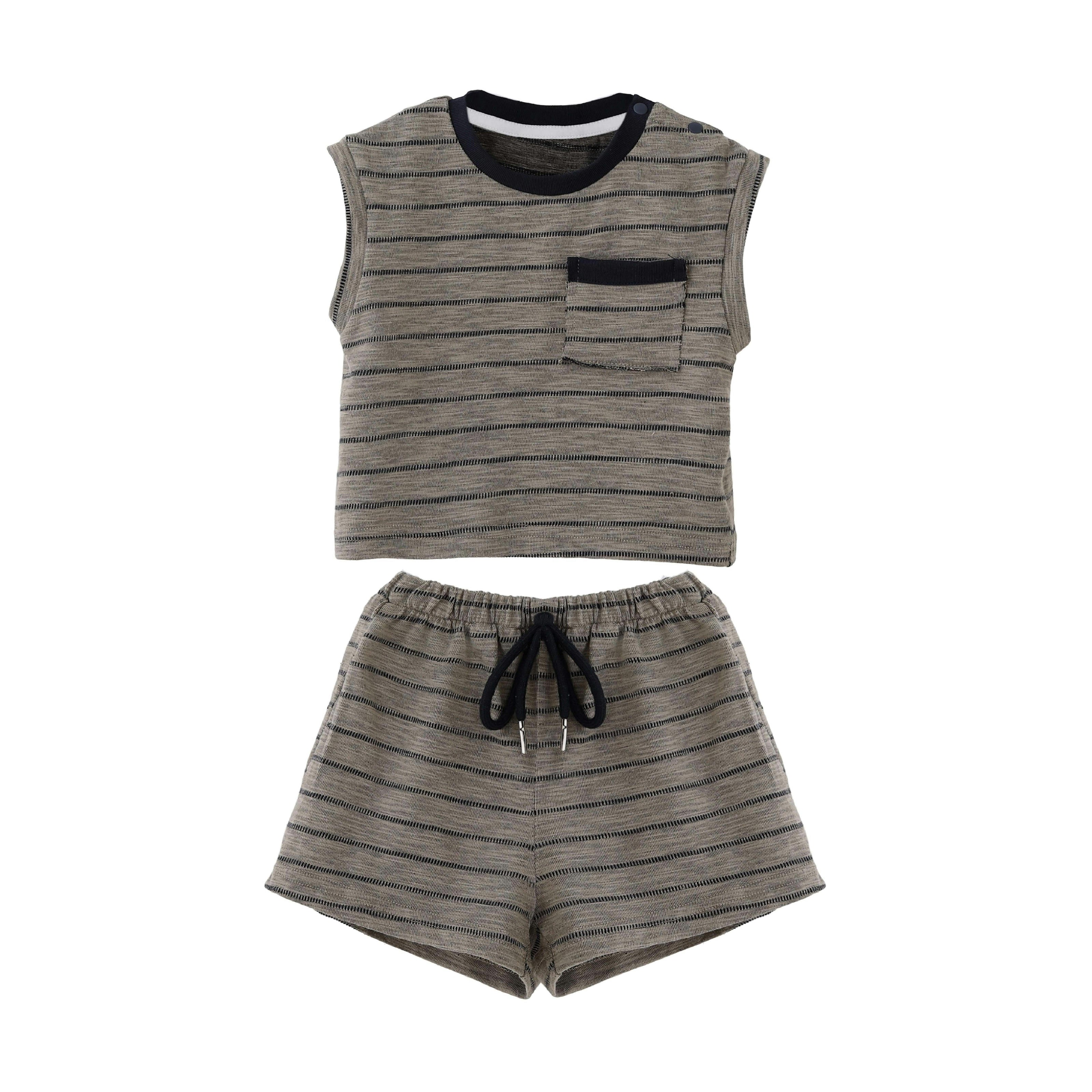 Gray Stripe Pocket Set