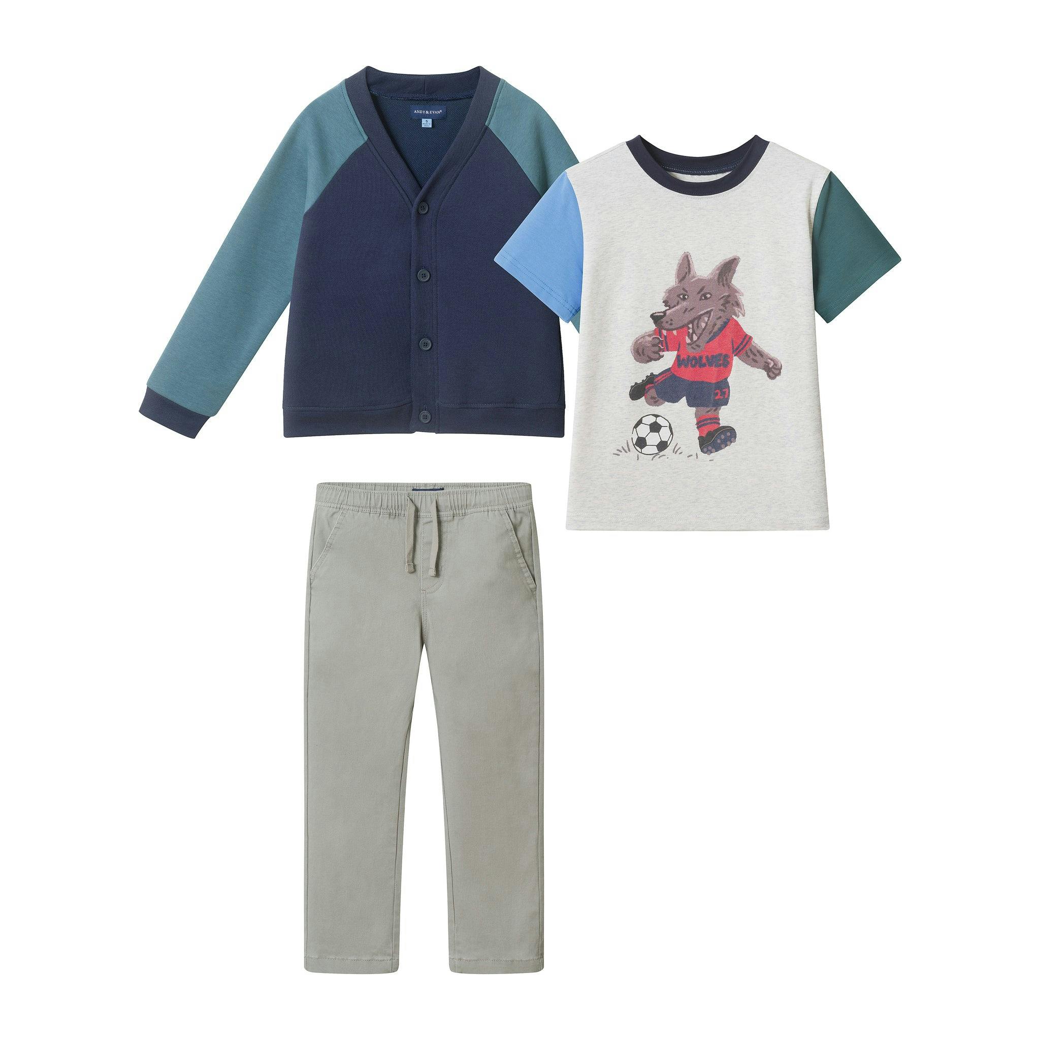 Cardigan & Tee Set | Soccer Wolf