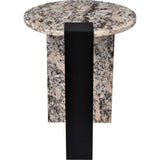 Lyra 20.66" Contemporary Natural Marble/Metal Handmade Round End Table