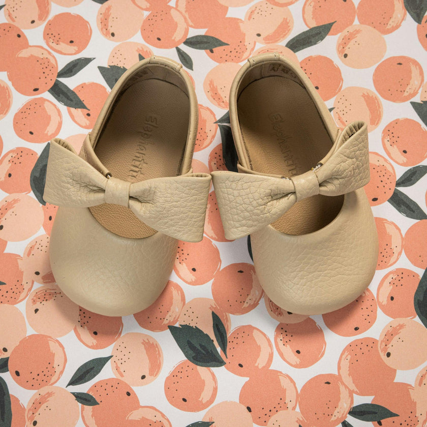 Baby Bow Ballet Flat | Cream Leather