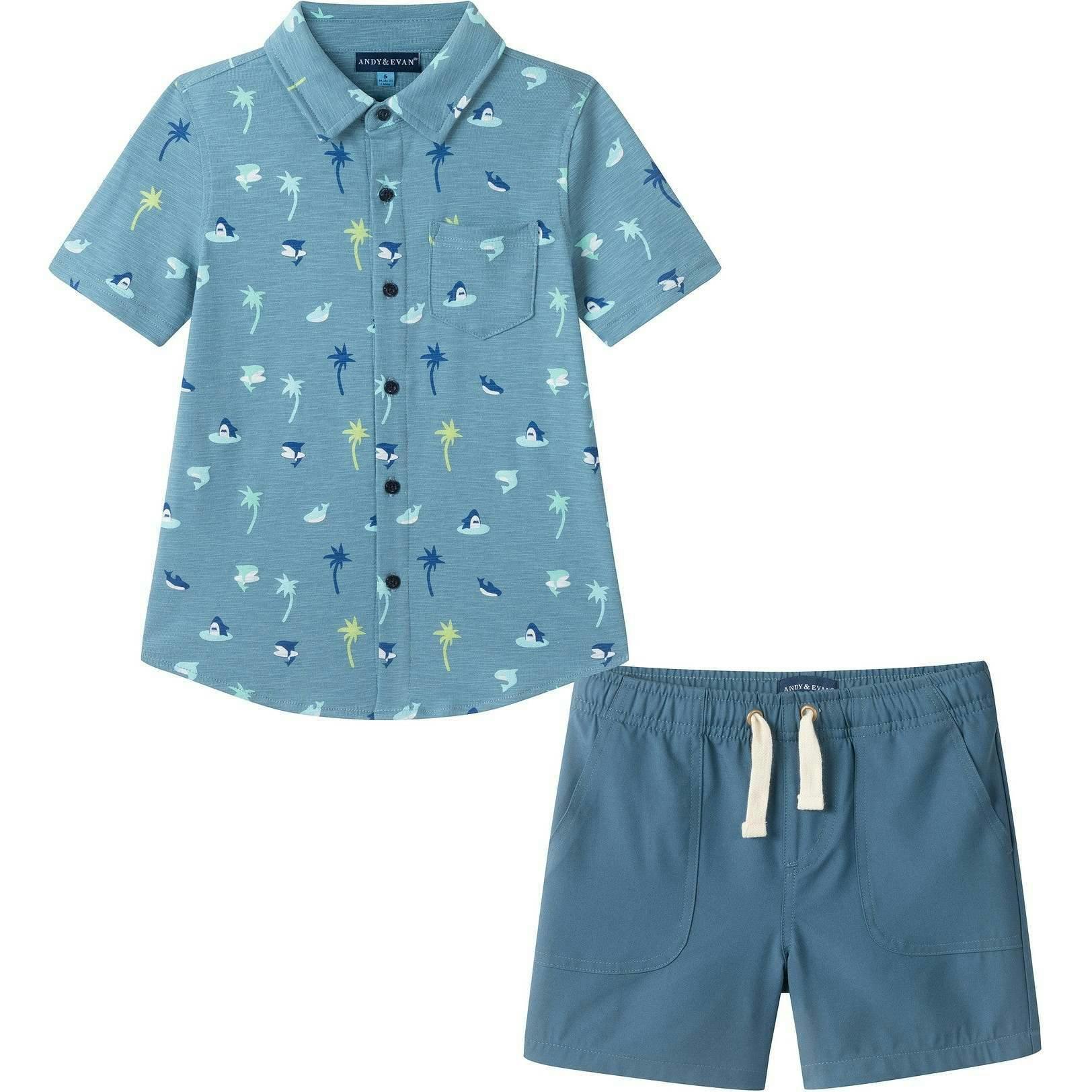 Boys Knit Buttondown Set | Tropical Vibes