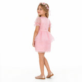 Blush Petal Princess Ruffle Pink Birthday Dress for Girls