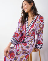 Champagne & Caviar - Eco Satin Robe - Lavender Spritz