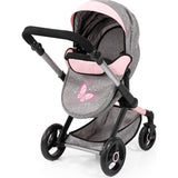 Bayer Design Dolls: Pram Xeo - Grey & Pink