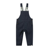 GENTRY Navy Tweed Woven Overalls