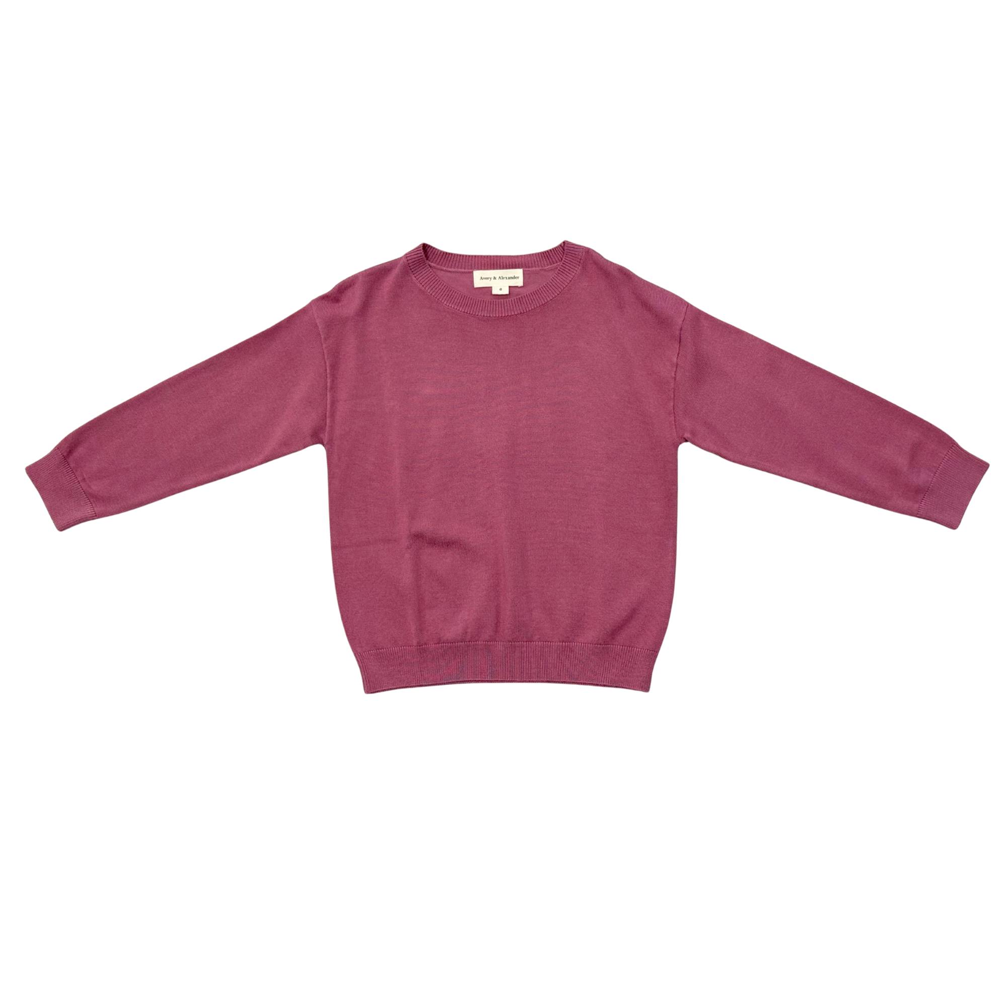 Girls Crew Neck Sweater in Winter Mauve