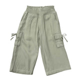 Girls Wide Leg Cargo Pant in Sage