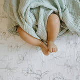Organic Cotton Muslin Crib Sheet - Pencil Floral