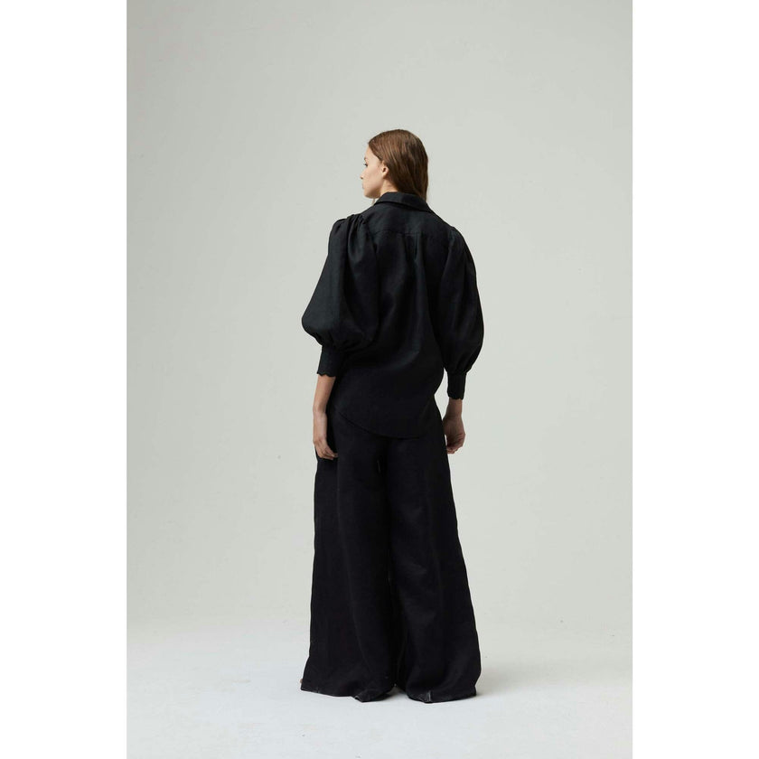 Cape Linen Pants - Black