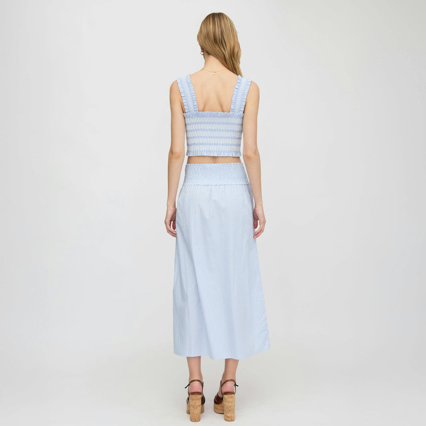 The Delphine Nap Skirt - Blue/White Stripe