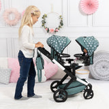 Bayer Design Dolls: Pram Xeo Twin - Green & White Stars