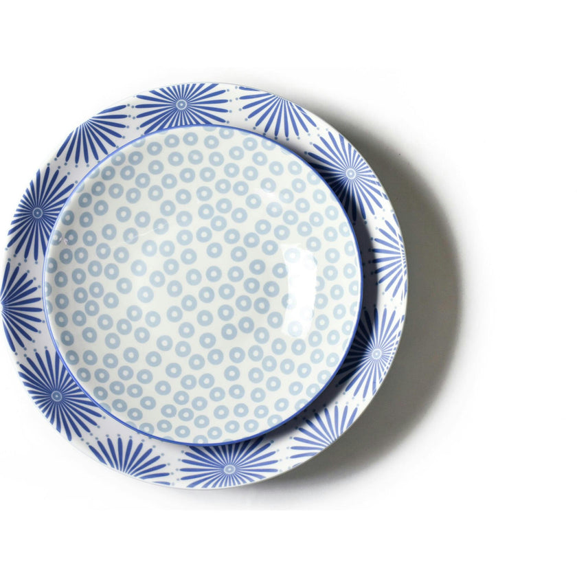 Iris Blue Burst Pip Mix Pasta Bowls